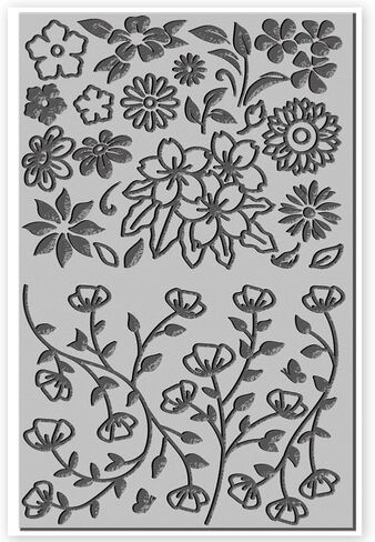 CHGCRAFT Flowers Bunch Clay Texture Mat Silhouette Mat Pattern Embroidery Pattern Clay for Making Earrings Jewelry Stamp Engraving Machines DIY Crafts, Flowers Bunch, 3.94x 2.56x 0.12inch in Saudi Arabia