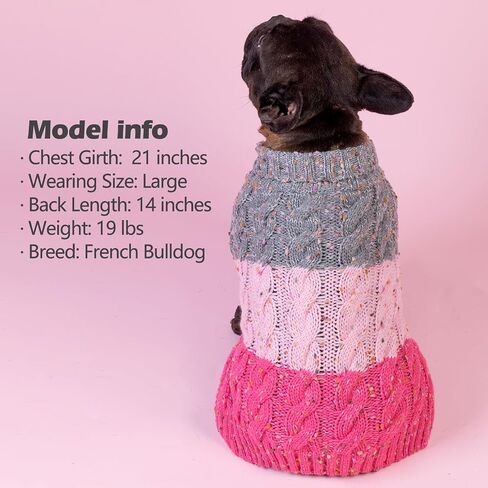 KYEESE Color Block Dog Sweater for Small Dogs Turtleneck Thermal Knit in Kuwait