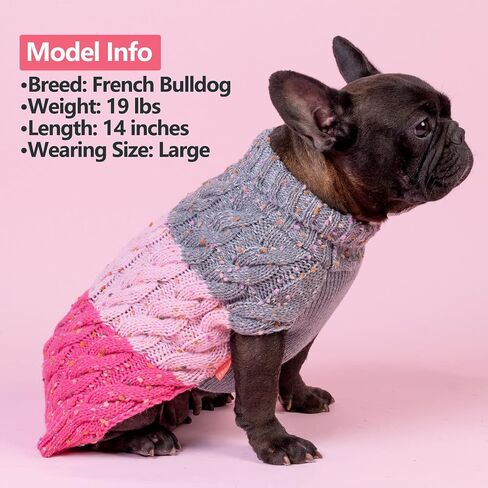 KYEESE Color Block Dog Sweater for Small Dogs Turtleneck Thermal Knit in Kuwait