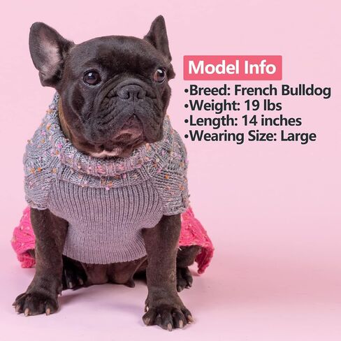 KYEESE Color Block Dog Sweater for Small Dogs Turtleneck Thermal Knit in Kuwait