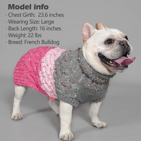 KYEESE Color Block Dog Sweater for Small Dogs Turtleneck Thermal Knit in Kuwait