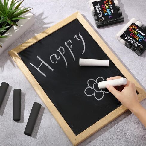 Crtiin 150 Pcs Washable Sidewalk Chalks Set in 30 Count Jumbo Sidewalk Chalk Black and White Chalk Bulk Non Toxic Giant Chalks for Kids Party Graffiti Classroom Drawing Painting Outdoor in Saudi Arabia