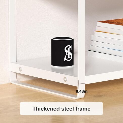 Desk Shelf Organizer Wood Desktop Bookshelf Office Storage Rack 2 Tier Desk Shelf for Top of Desk and Dresser Top Organizer Storage Shelf for Office,Dorm,Home (Black) in Saudi Arabia
