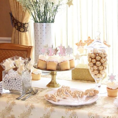 24 Pack Baby it's Cold Outside Cupcake Toppers Glitter It's a Baby Snowflake Cupcake Picks Oh Baby Baby Shower Feet Winter Forzen Kids Birthday Cupcake Decorations Party Supplies Silver in Kuwait