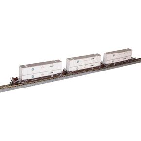 N Gunderson Maxi-IV BNSF Original Logo Well Car Set - BNSF/NS Container