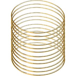 FXCROTG 10pcs 6 Inch Metal Floral Hoop Wreath Macrame Gold Hoop Rings for Dream Catcher, Wedding Wreath and Macrame Wall Hanging Crafts