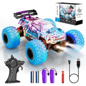 Remote Control Car, RC Cars All Terrain Remote Control Truck for Boys Ages 4-7 8-12, Off Road Hobby RC Truck w/LED Lights, Monster Truck Toys Fast RC Car Toys Gift for Kids Boys, 20KM/H,40Mins,2.4Ghz