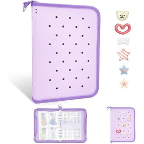 ألبوم تجميع كتب تخزين الملصقات القابل لإعادة الاستخدام للبالغين مع ورق تحرير فارغ وجيب وحليات DIY، ألبوم مجلد ملصقات بتصميم سحاب لتجميع الملصقات (أرجواني) in Kuwait