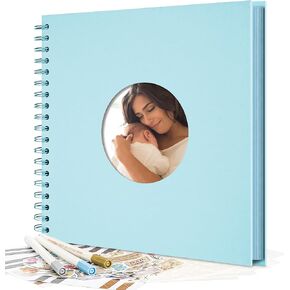 Vienrose Small Scrapbook 8x8 Inch, DIY Scrap Book Photo Albums 40 Pages Blank Black Thick Kraft Pages Memory Book, Scrapbook Supplies for Wedding Baby Family Travel