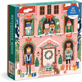 Galison Nutcracker Magic – 500 Piece Puzzle Fun and Challenging Activity with Bright and Bold Artwork of Wooden Toy Soldiers for Adults and Families