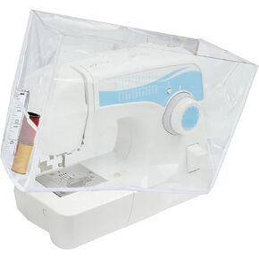 Klmnop Sewing Machine Cover with Pockets, Waterproof Clear Sewing Machine Dust Cover, Protective Cover for Most Standard Sewing Machine(Clear)
