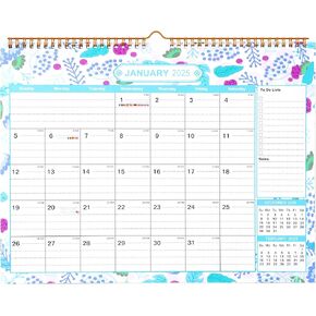 2025-2026 Wall Calendar, Large Yearly Hanging Calendar w/Dual Wire Bound, 14.9 x 11.6 in Big Writing Space, Monthly Overview, 18 Months Giant Spiral Aesthetic Calendar for Home & Office - ColourG