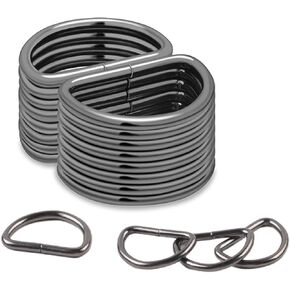 100 Pack Metal D Ring, 1in Heavy Stainless-Steel D Rings, Dee Rings Metal Buckle