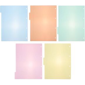 Toddmomy 10Pcs Binder Dividers Plastic Dividers Binder Dividers Classified Label for Four- Hole Planner Notebook Travel Diary Journal A4