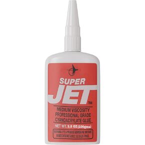 Jet Glue Super Jet - Medium Thickness Industrial Strength CA Glue - Forms Strong Bonds with Just Anything - 3.5oz
