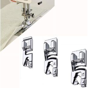Windman 3 Sizes Wide Rolled Hem Pressure Foot Sewing Machine Presser Foot Hemmer Foot Set 1/2 Inch, 3/4 Inch, 1 Inch Low Shank Sewing Machine Presser Foot for Brother Singer
