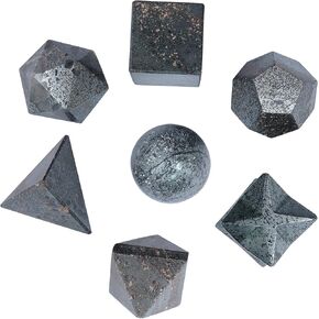 Crocon Clear Quartz 7 Pcs Platonic Solid Sacred Stones Geometry Set for Reiki Healing Chakra Stone Balancing Crystal Cleansing Spiritual Money Good Luck Decor Size: 15-20 mm
