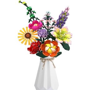 DIY Flower Bouquet Building Set, 845PCS Botanical Collection Building Toy for Kids, Girls, and Women - Perfect for Home Office Decor, Mother's Day, Valentine's Day, Birthdays