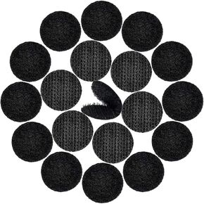 DFYOUHOME® 128 Pairs Self Adhesive Dot 1 inch Round Hook and Loop with Waterproof Sticky Glue Tape Back Nylon Dot Strip Fastener Light Weight Stronghold for Classroom, Office, Home (Black)