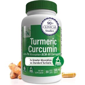 Health Thru Nutrition Turmeric Curcumin Complex 500mg | as BCM-95 Curcugreen Clinically Studied | Vegan Certified | (NON-GMO and Hypoallergenic (pack of 60)