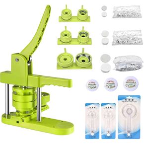 Button Maker Machine Multiple Sizes,1+1.25+2.25 Inch 3-in-1 Pin Button Press Machine- 330PCS Button Parts Pin Making Kit for Kids, DIY Button Maker Pin Button Machine