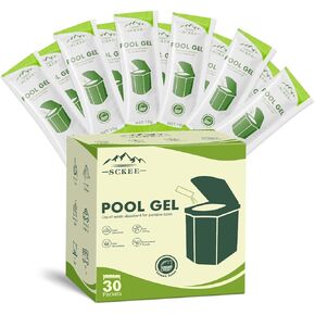 60 Pack Poo Gel for Portable Toilet, Portable Toilet Powder Poo Urine Powder for Camping Outdoor Hiking