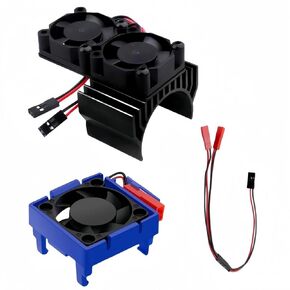 مجموعة مروحة تبريد VXL-3s ESC ومروحة تبريد محرك مزدوجة، متوافقة مع 1/10 Traxxas Slash 4×4 VXL Rustler 4X4 Stampede 4X4 Hoss 4×4 Velineon VXL-3s، أسود