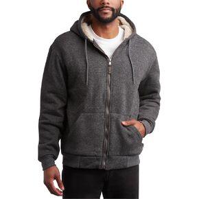 Bass Creek Outfitters Mens High Visibility Sweatshirt - Heavyweight Sherpa Lined Safety Workwear Zip Hoodie Sweatshirt, M-XXL