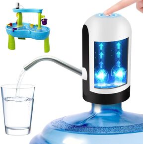 2-in-1 5 Gallon Water Dispenser & Water Table Pump - 2500mAh USB Charging Water Pump for 14 Bottles 5 Gallon Jug Electric Water Bottle Dispenser Portable Water Pump for Home, Office,Camping