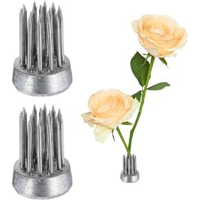 uxcell 2pcs Flower Frog, Round Stainless Floral Frogs, Flower Arranger Fixed Tool Pin Frog for Flower Arrangement Vase, Fixation and Decoration (Silver, 0.6inch)