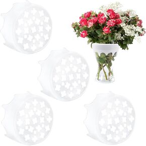 Framendino, 4 Pack Clear Flower Arrangements Holders Silicone Spiral Ikebana Stem Holder Twister Flower Bouquet Holder DIY Floral Grid for Vase