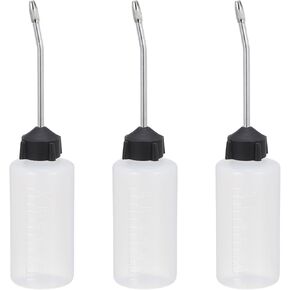 PATIKIL 120ml 4oz Needle Oiler, 3 Pcs Glue Applicator Bottle Gun Oil Bottle with Precise Blunt Needle Tips for Sewing Machine DIY Craft, White