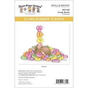 Spellbinders Candy Hearts Cling Rubber Stamp Set, Red