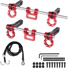 KingVal Metal Adjustable Front and Rear Bumper Mount Kit with Tow Hook Strap Compatible with 1/10 RC Crawler Car SCX10 TRX4 TRX6 GEN7 GEN8 (Red) in Saudi Arabia