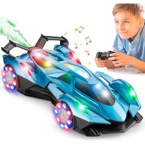 SASBSC Lambo Remote Control Car for Boys 4-7 8-12 Drift Rc Cars with 360° Rotation, Spray, Music & Lights 1:12 Rechargeable Rc Car Toys 10-12km/h Sport Race Toy Cars Gifts for Kids (Blue)