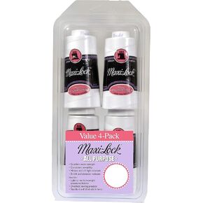 American & Efird GGM-520 Maxi Lock All Purpose Value Pack Thread Spool, 4, White