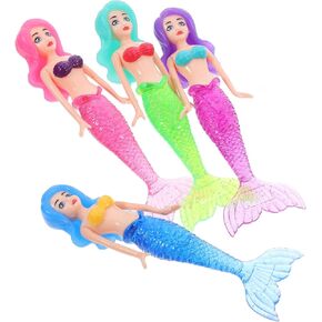 Toyvian 4pcs Swimming Pool Dive Toys for Kids Swim Toys for Kids Practice Diving Swimming Toys Pool Mermaid Toys Underwater Diving Game Water Games