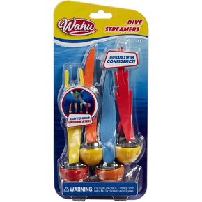 Wahu Dive Streamers Pool Diving Toy Set with 7" Diving Sticks Marked with Points, 4-Piece Underwater Diving Torpedoes Set for Kids Ages 5+, Fiery Meteors in Kuwait