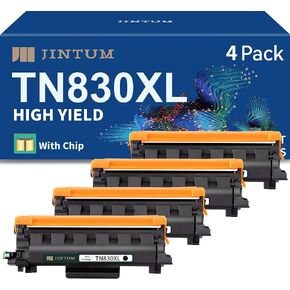 JINTUM TN830XL Toner Cartridge Compatible with Brother TN830 TN830XL Toner Cartridge for Brother HL-L2460DW DCP-L2640DW HL-L2405W MFC-L2820DW Printers (High Yield, 4-Pack)