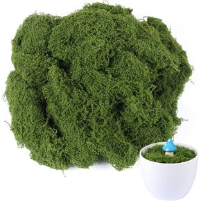 MIDELONG Fake Green Moss for Potted Plants, 3.5OZ Moss Decor Artificial Faux Moss for Crafts Preserved Moss for DIY Decorative Moss Table Centerpieces Fairy Garden Floral Wedding Decoration