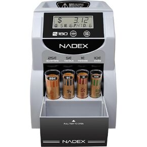 عداد العملات الرقمية Nadex S180، والفرز، والغلاف - يقوم تلقائيًا بفرز وحساب دفعات العملات المعدنية، ويتوقف عند لفات العملات المعدنية الكاملة