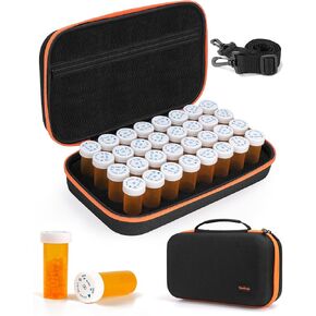 Yewltvep Monthly Pill Organizer 3 Times a Day with Pill Cutter, Month Pill Box Organizer with 31 Daily Compartments, Pill Holder with Hard Travel Case