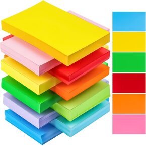 MotBach 600 Pieces Index Cards Flash Cards with Colorful Binder Rings,3" x 5", 10 Color Assorted Color Blank Punched Memo Note Cards Unlined Study Record To Do List for Home School Office Supplies