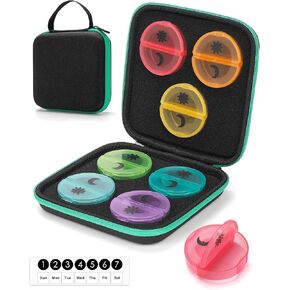 Yewltvep Monthly Pill Organizer 3 Times a Day with Pill Cutter, Month Pill Box Organizer with 31 Daily Compartments, Pill Holder with Hard Travel Case