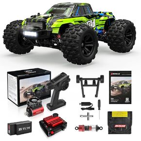 BEZGAR HP161S 1:16 4X4 RTR Brushless Fast RC Cars for Adults - High Speed Max 68kph Off-Road Brushless RC Truck, Electric Hobby Grade RC Monster Truck with 3S Battery Gifts for Boy Age 8-12 and Adults
