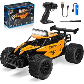 Remote Control Car RC Cars Xmas Gifts, 2.4GHz High Speed 20KM/H Remote Control Car with LED Headlight and Rechargeable Battery, 4X4 Off Road Monster Truck Toys Gift for Boys Age 4-7 8-12