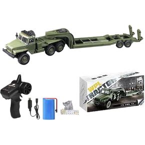 RC Semi Truck, 2.4Ghz 6WD Remote Control Army Truck Trailer, 41.3 Inch Large Size RC Truck Toy, 1/16 Scale RC Tractor, Remote Control Electric Transport Vehicle Toy car for boy Gifts