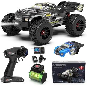 RIAARIO 1:14 Brushless RC Cars for Adults - Max 45MPH RC Trucks -All Terrain Monster Truck - Off-Road RC Trucks - High Speed RC Car 4WD Remote Control Car with 2S Lipo Batteries for Adult