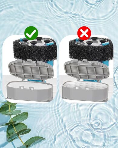8 Pack Cat Water Fountain Filters with 8 Pack Pre-Filter Sponges Set for 3.2L/108oz Pet Cat Water Fountain, Pet Fountain Filter Replacement in Saudi Arabia