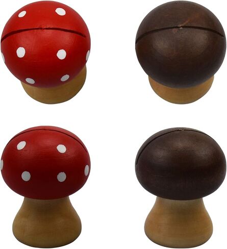 Enyuwlcm Wood Memo Holder Stand Suitable for Single Photo Picture Note Cute Mushroom Card Holder Office Home Decoration Brown and Red 2 Packs in Kuwait